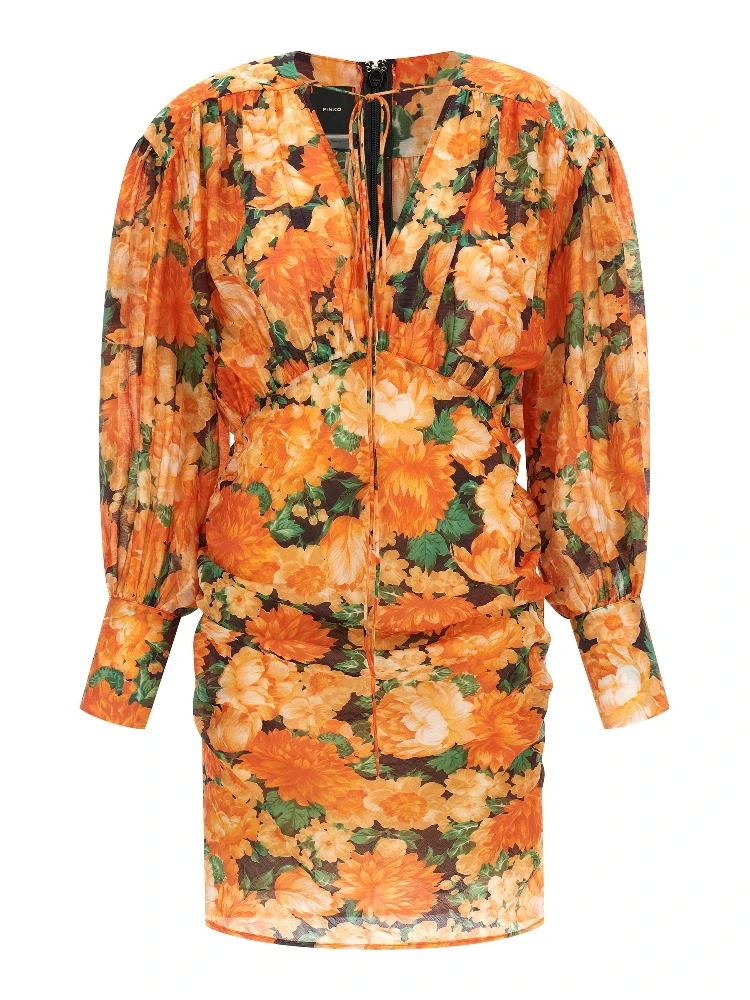 Orange Lyocell Short Dress