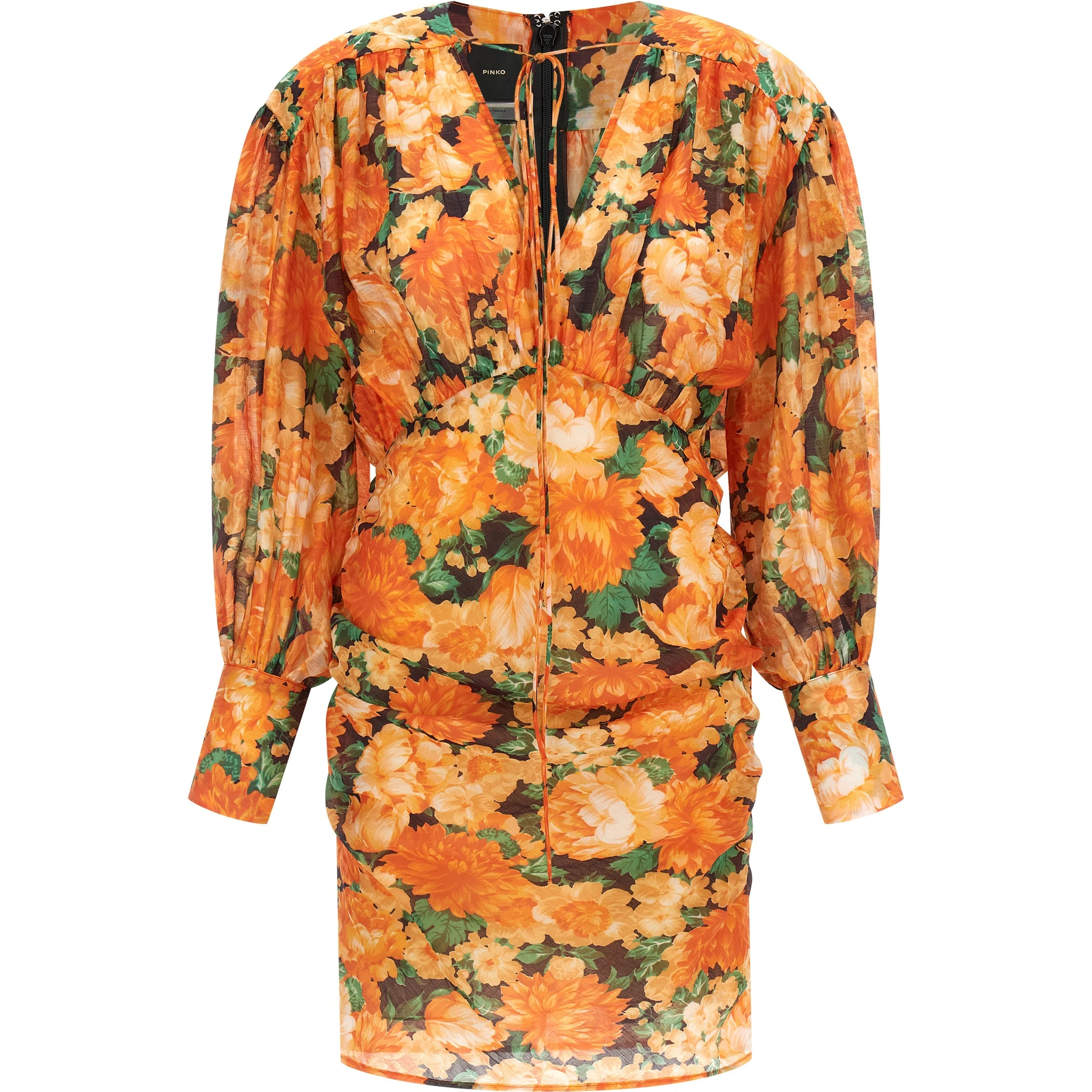 Orange Lyocell Short Dress