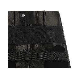 Black Calfskin Long Skirt