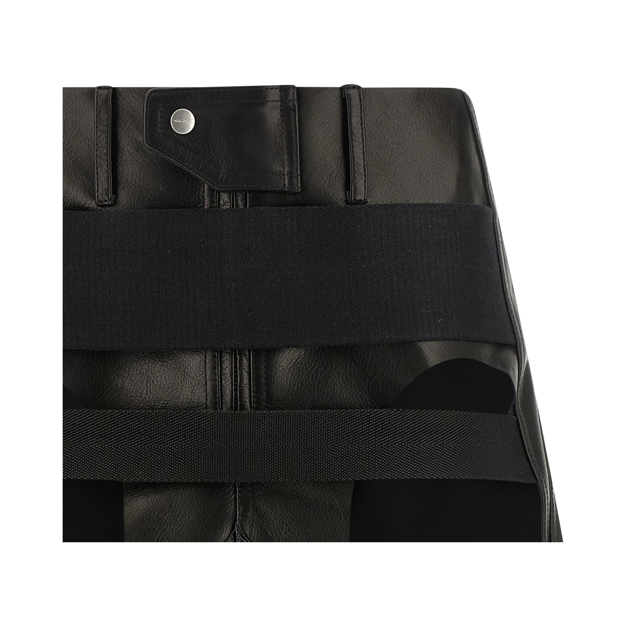 Black Calfskin Long Skirt