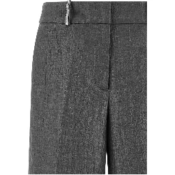 Gray Linen Casual Pants
