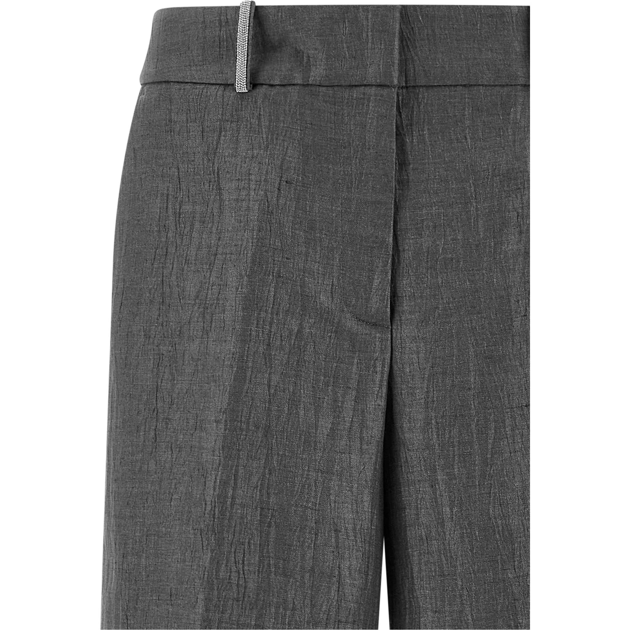 Gray Linen Casual Pants
