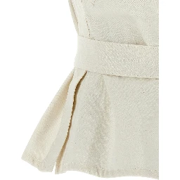 White Cotton Sleeveless Jacket