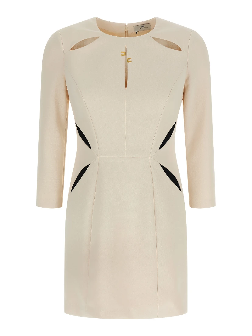 Bicolor Polyester Short Dress
