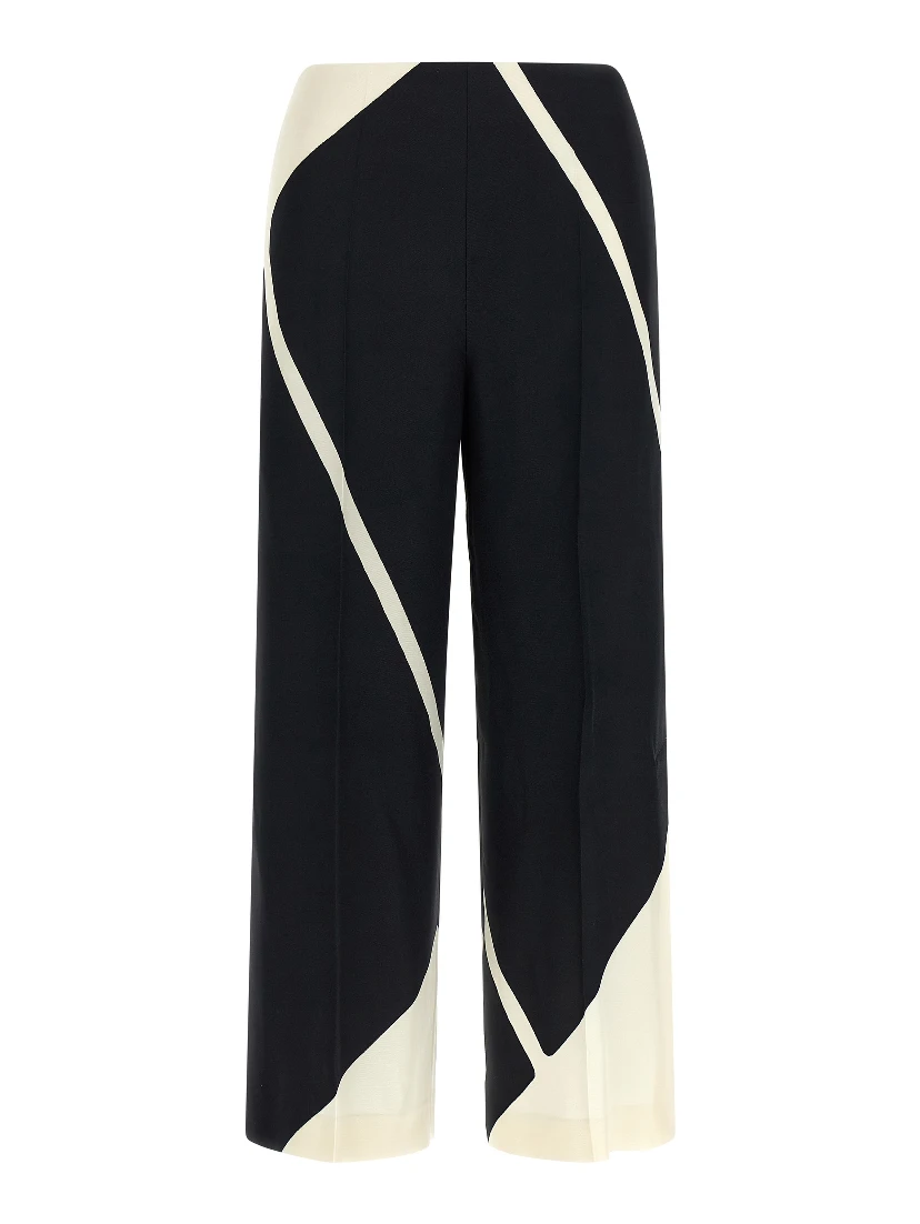 Bicolor Viscose Casual Pants