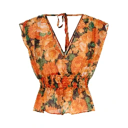 Orange Lyocell Pattern Shirt
