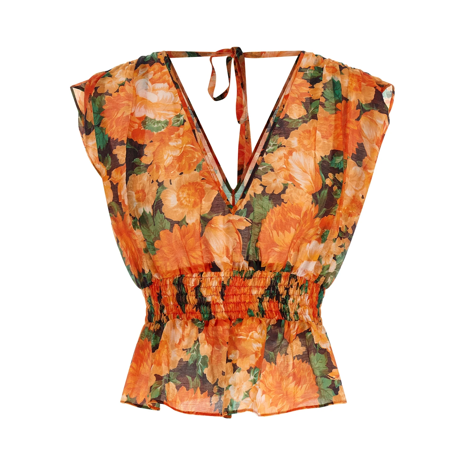 Orange Lyocell Pattern Shirt
