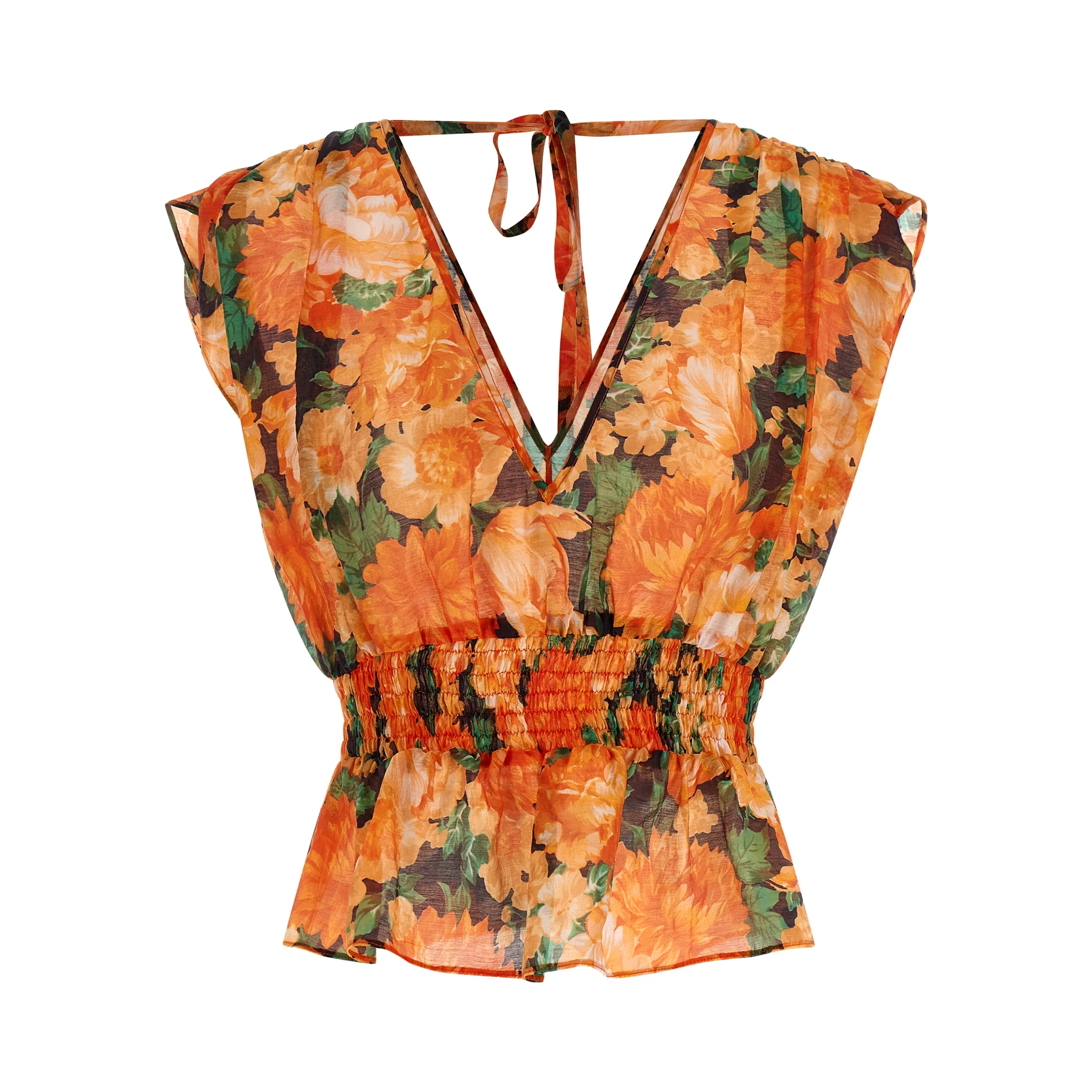 Orange Lyocell Pattern Shirt