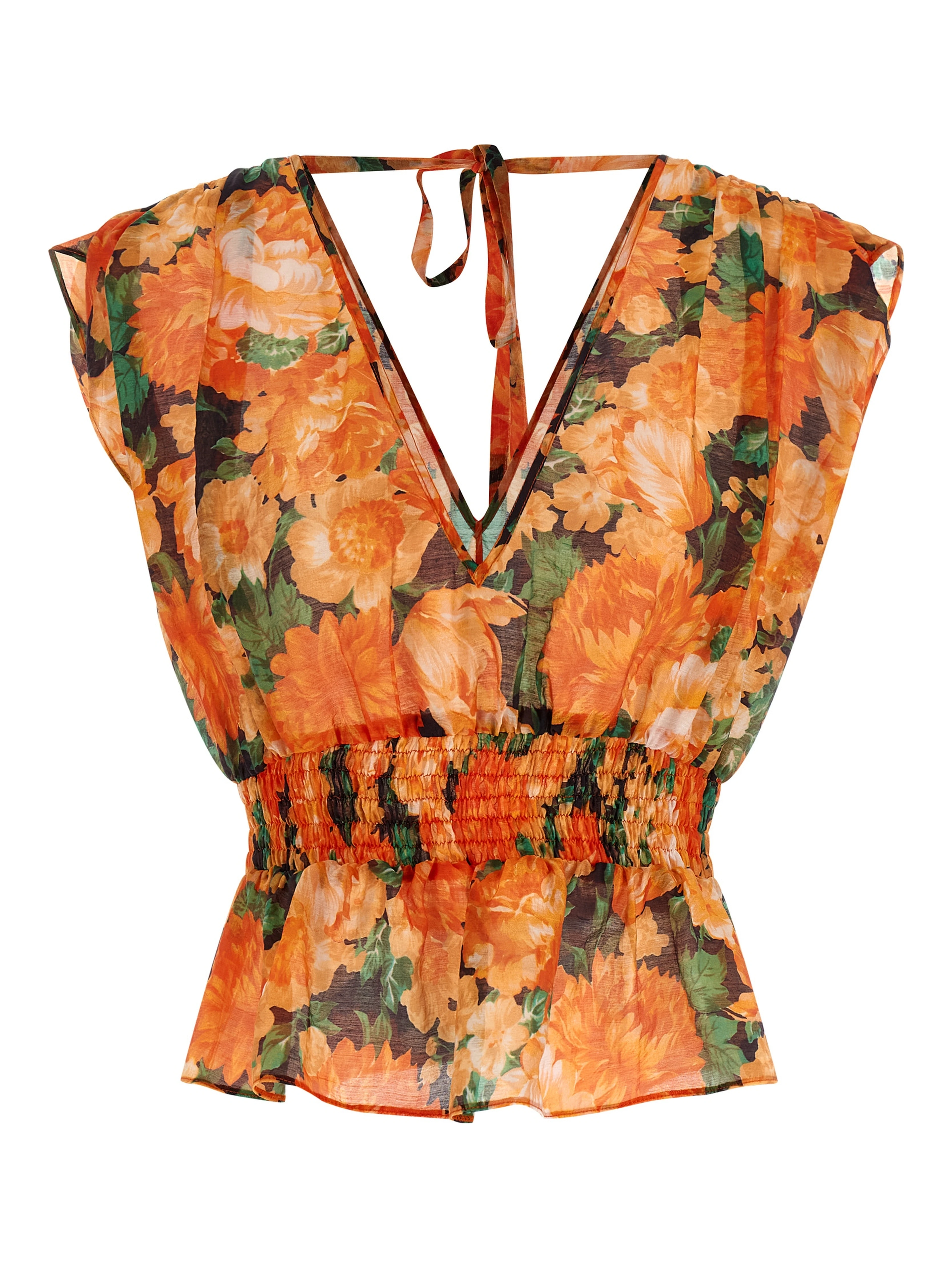 Orange Lyocell Pattern Shirt