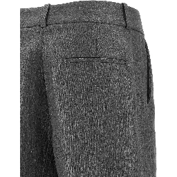 Gray Linen Casual Pants