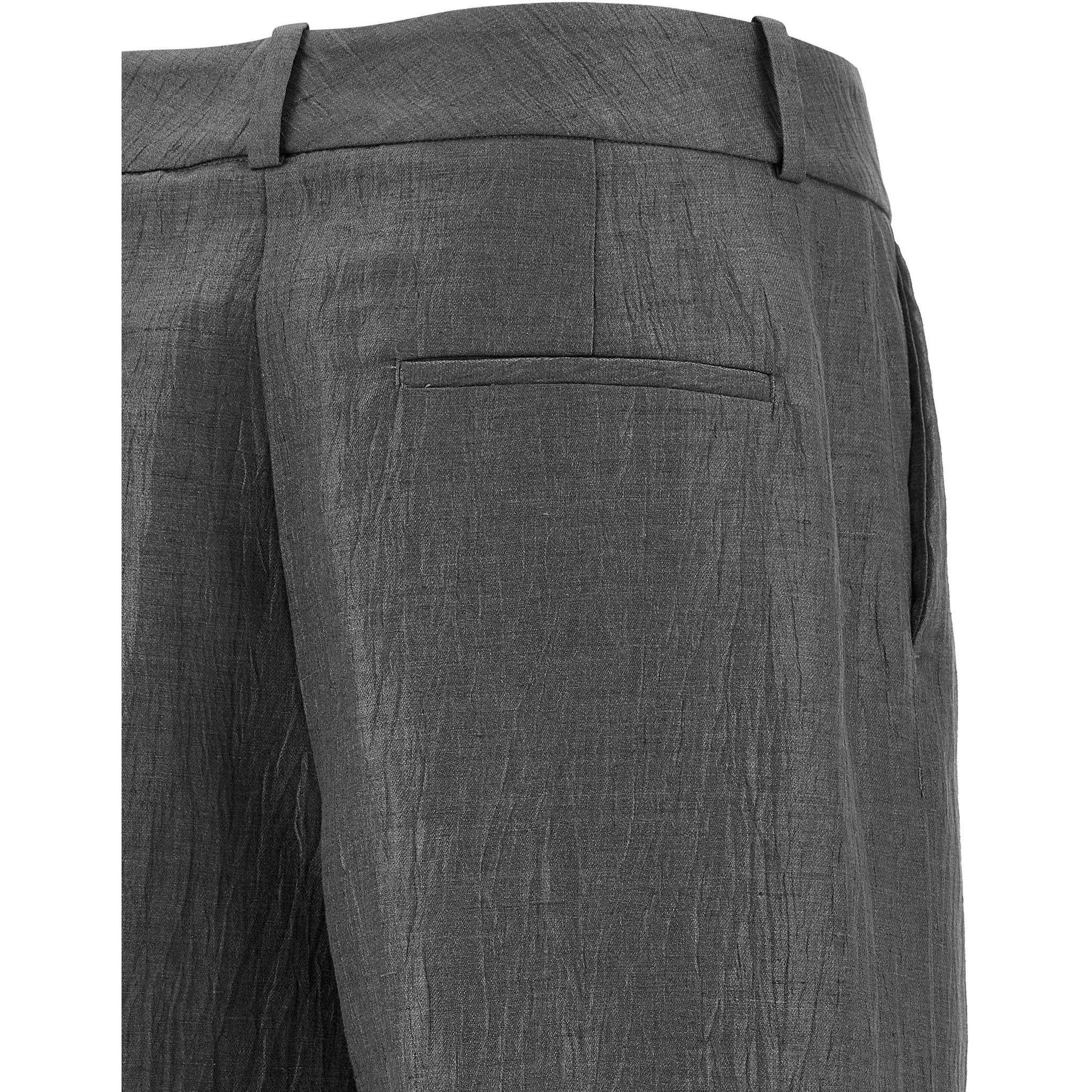Gray Linen Casual Pants