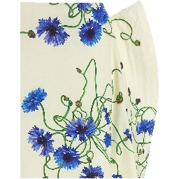 Blue Cotton Mini Skirt
