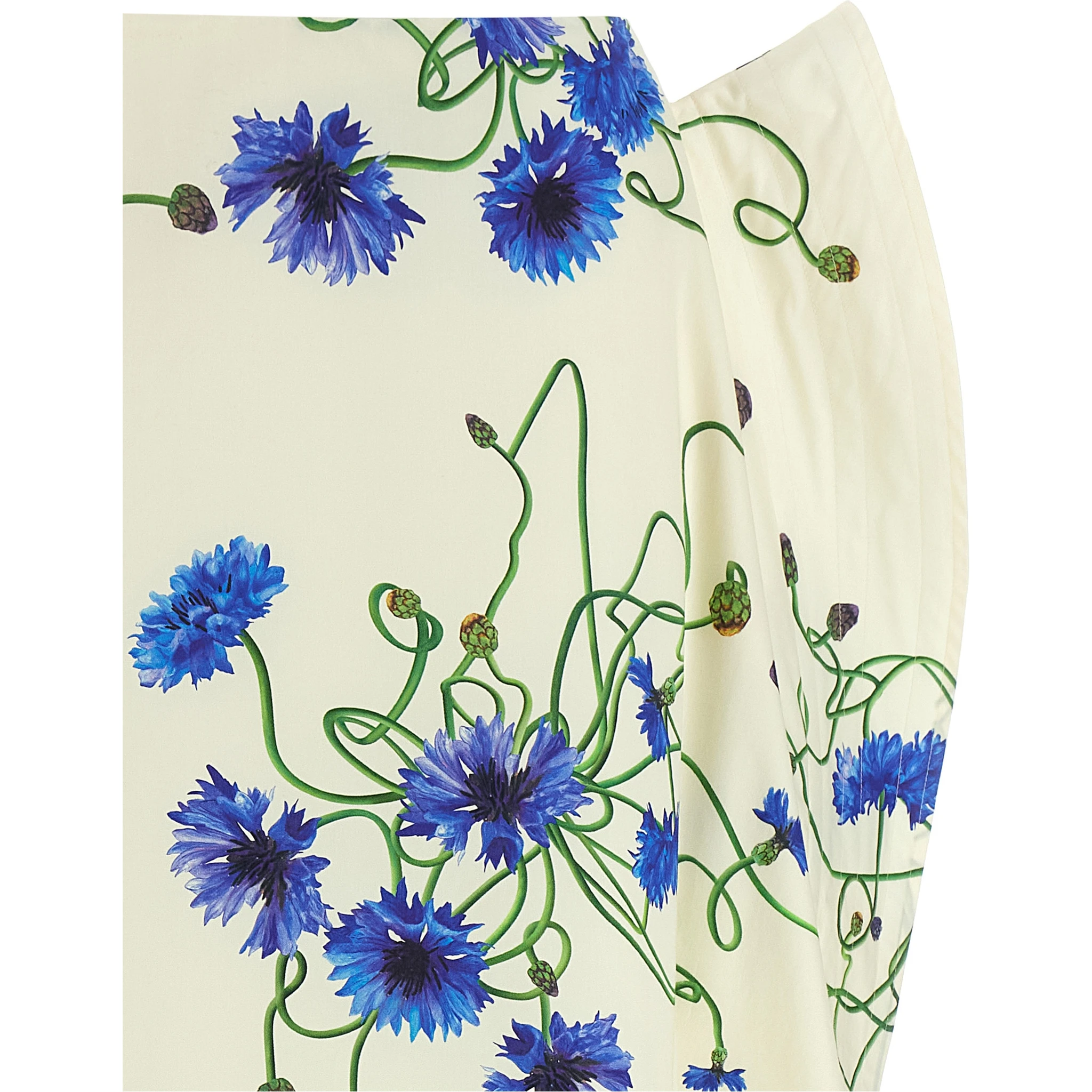 Blue Cotton Mini Skirt