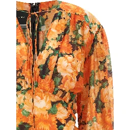 Orange Lyocell Short Dress
