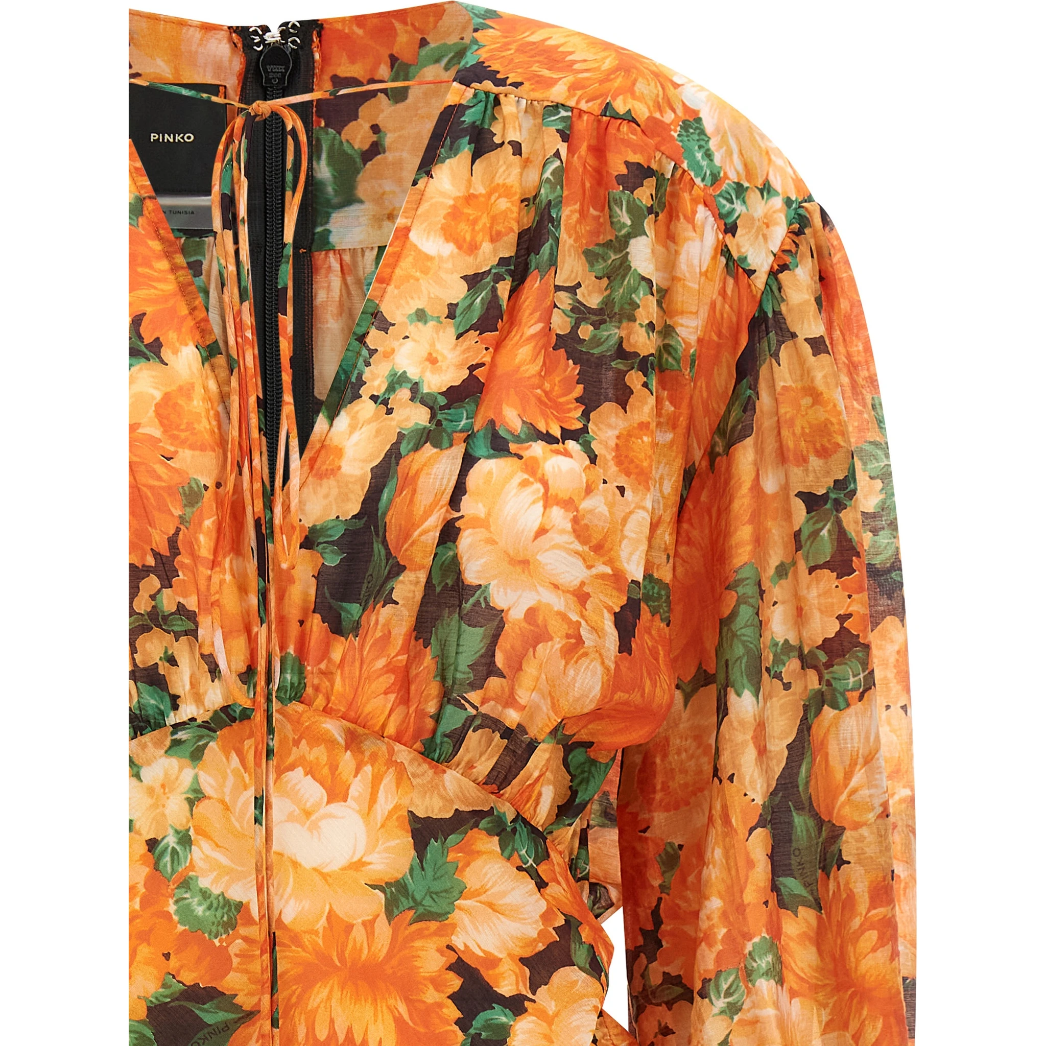 Orange Lyocell Short Dress