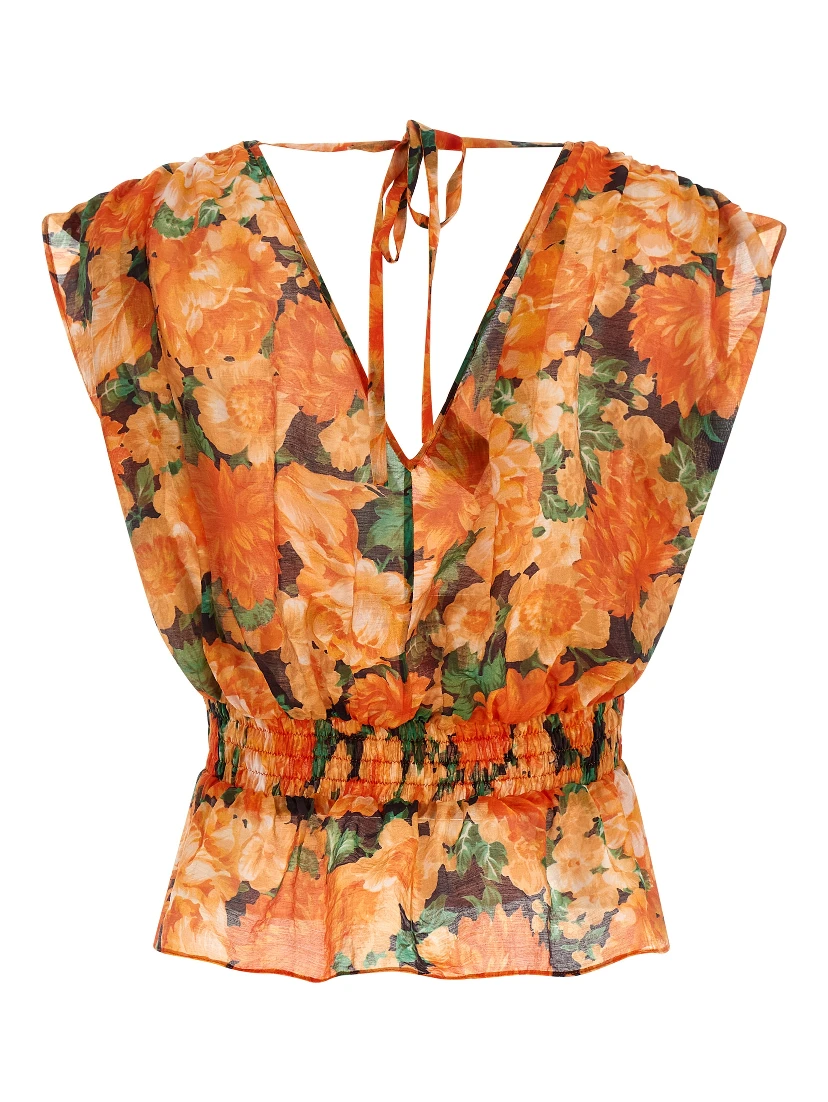 Orange Lyocell Pattern Shirt