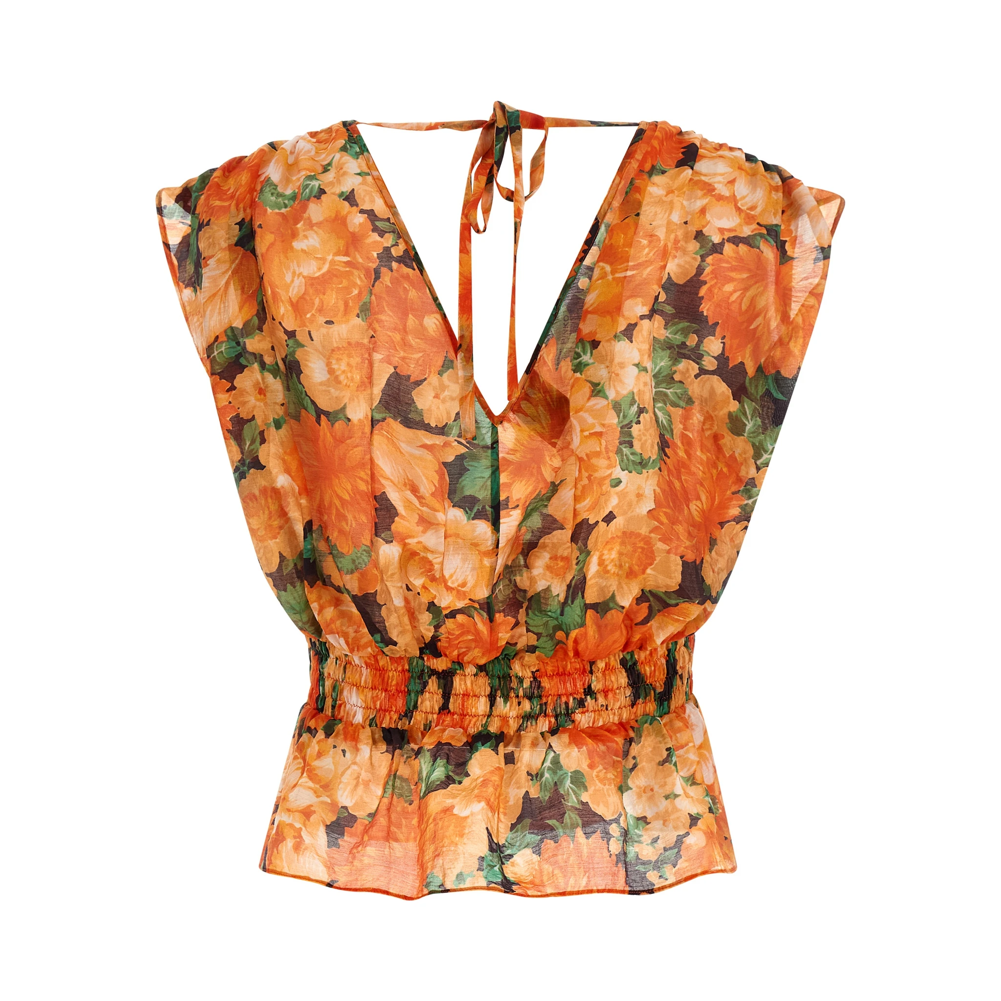 Orange Lyocell Pattern Shirt