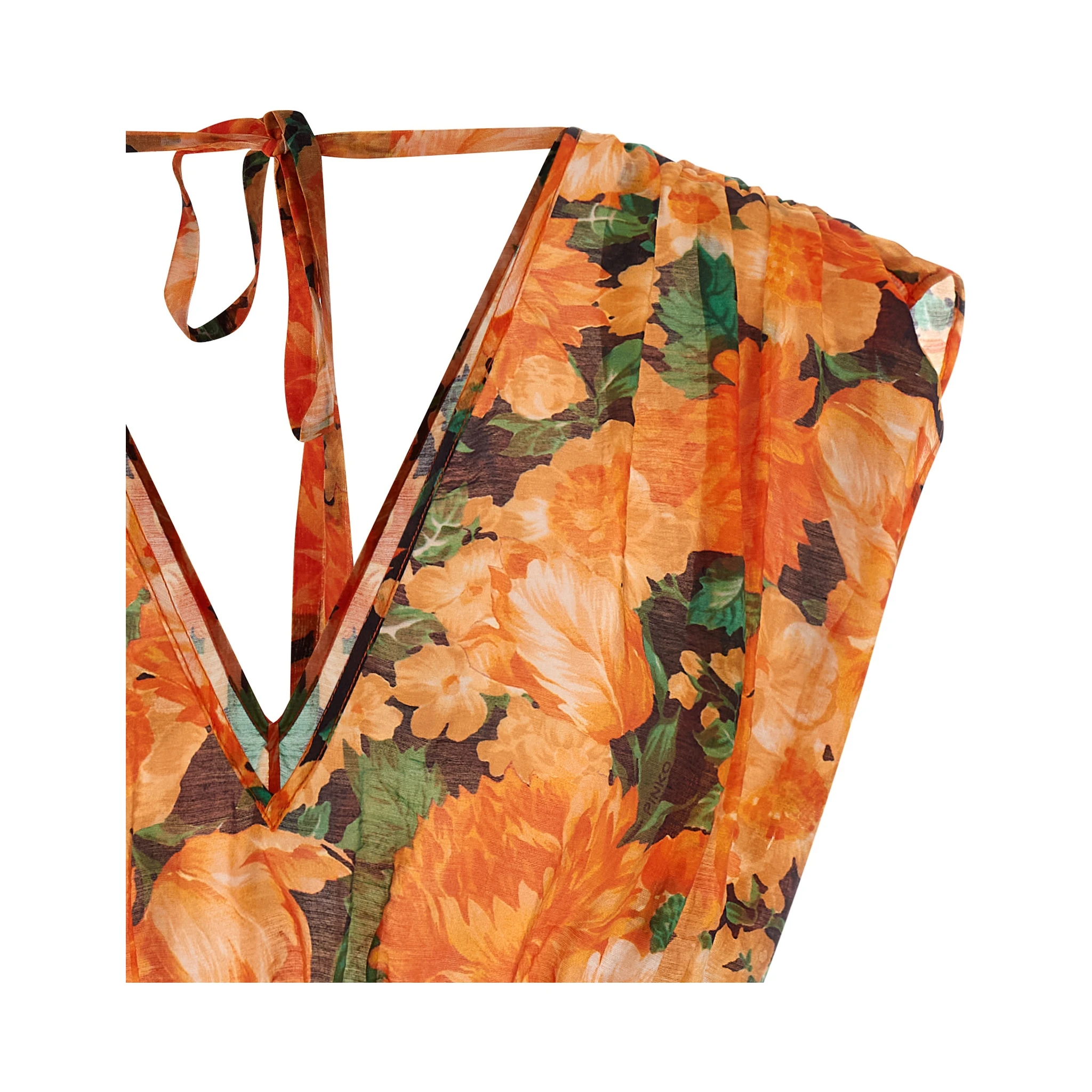 Orange Lyocell Pattern Shirt