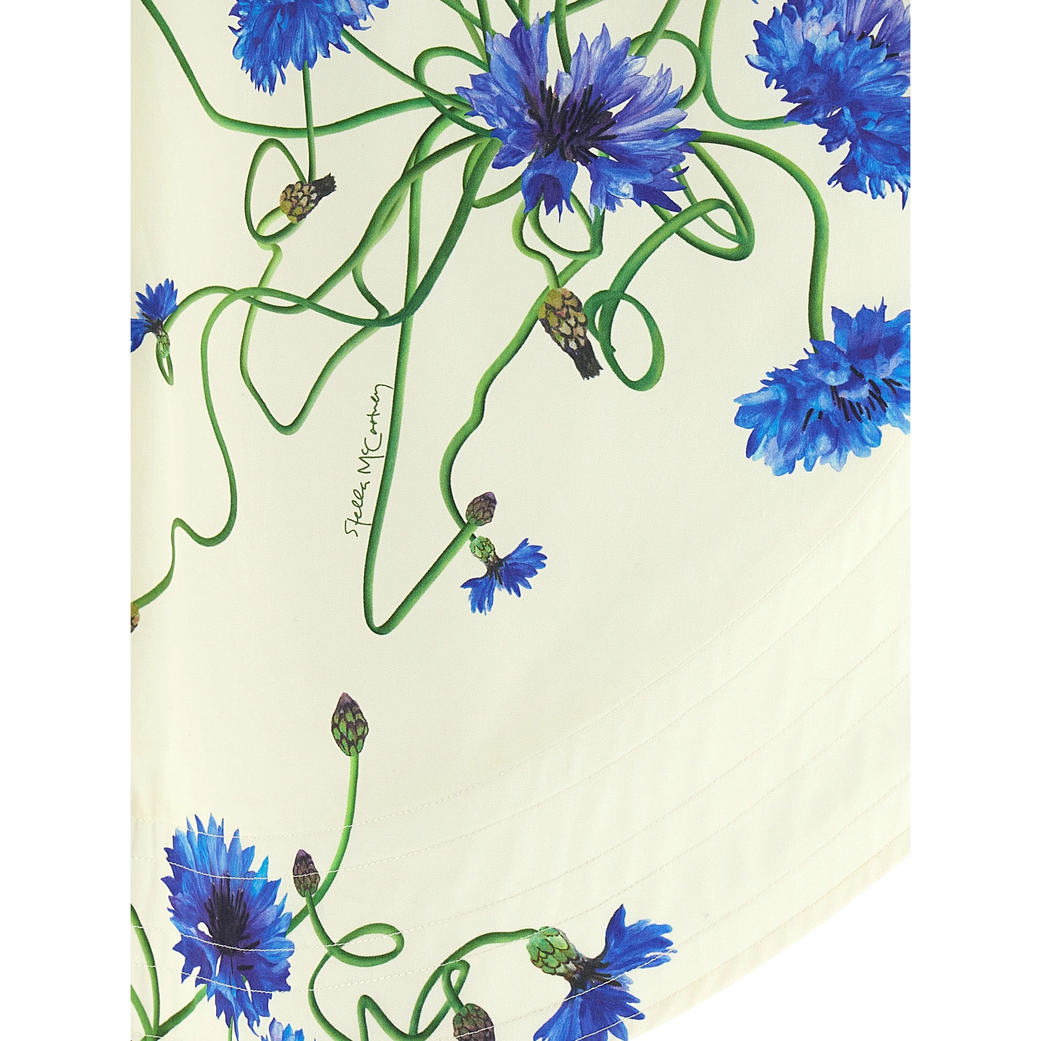 Blue Cotton Mini Skirt