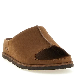 Brown Leather Slides