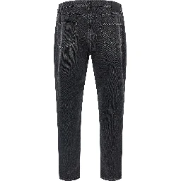 Black Cotton Straight-Leg Jeans