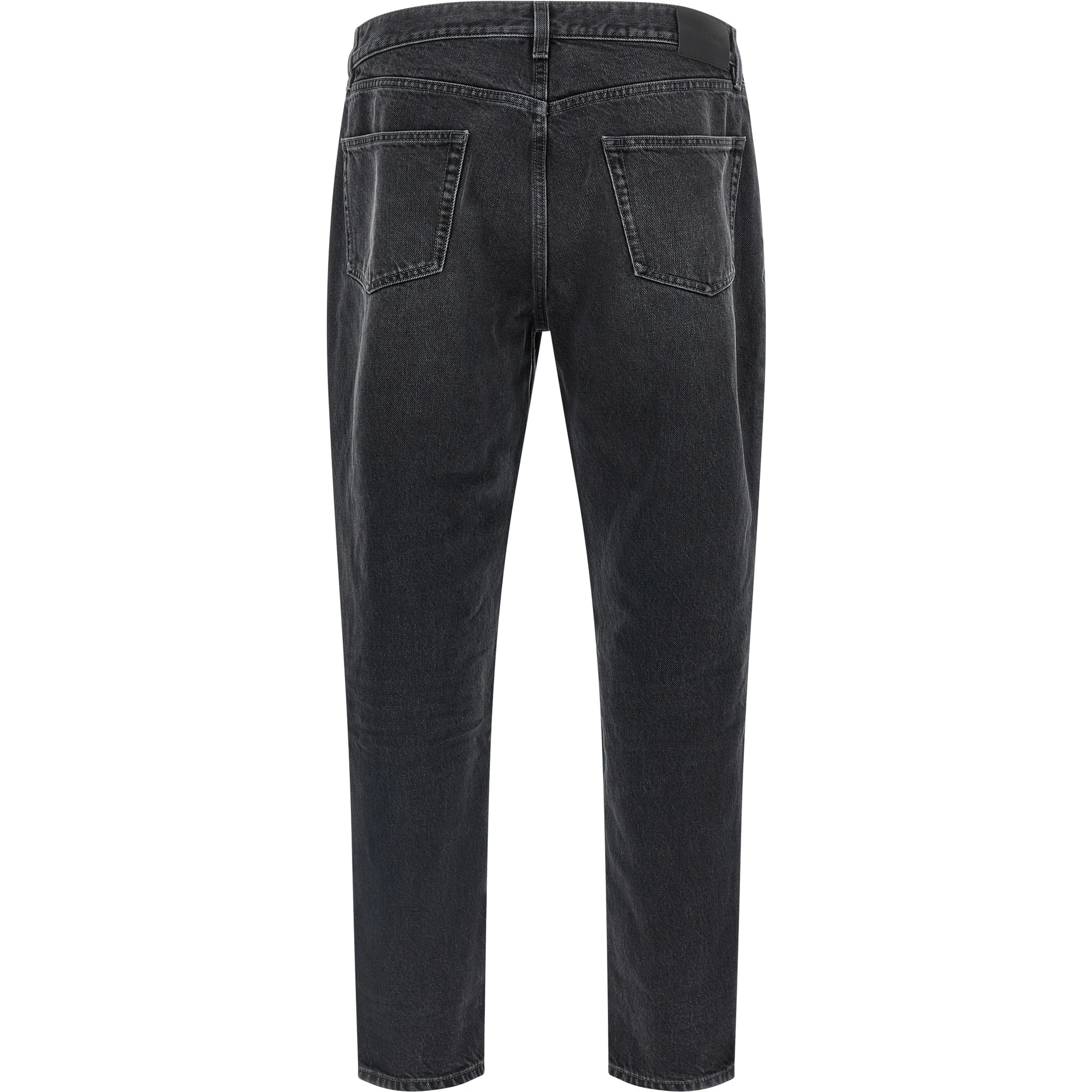 Black Cotton Straight-Leg Jeans