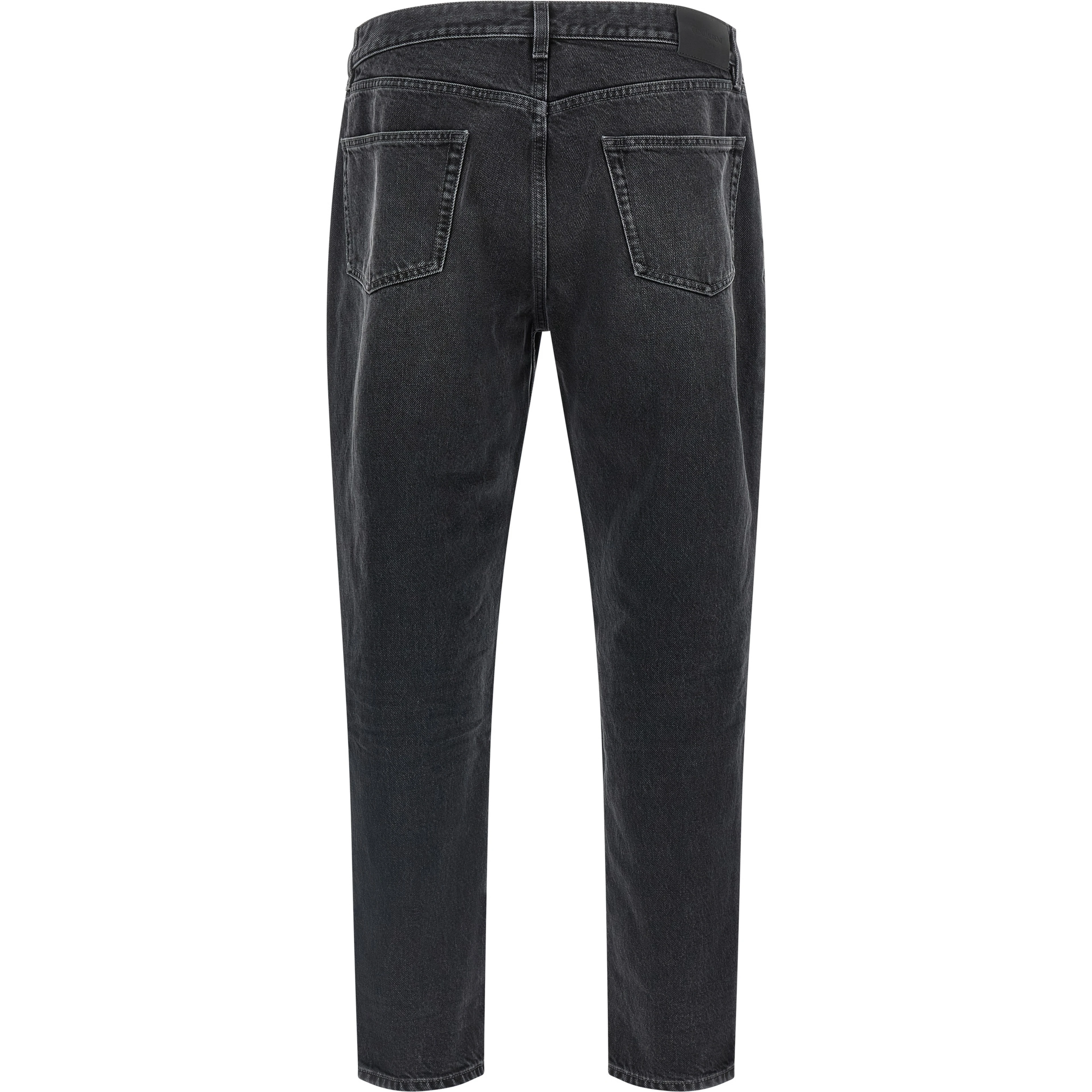 Black Cotton Straight-Leg Jeans