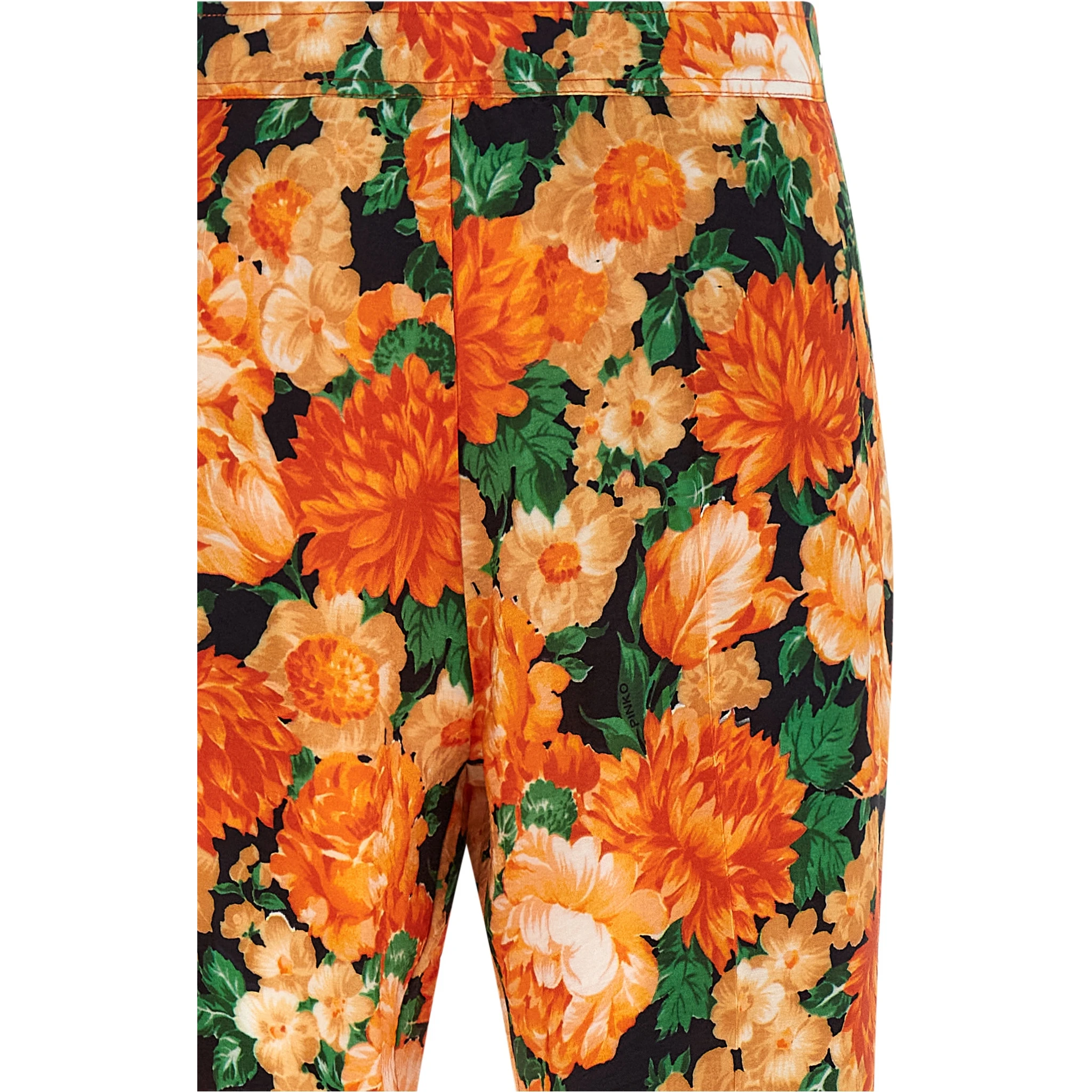 Orange Viscose Flared Pants
