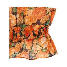 Orange Lyocell Pattern Shirt