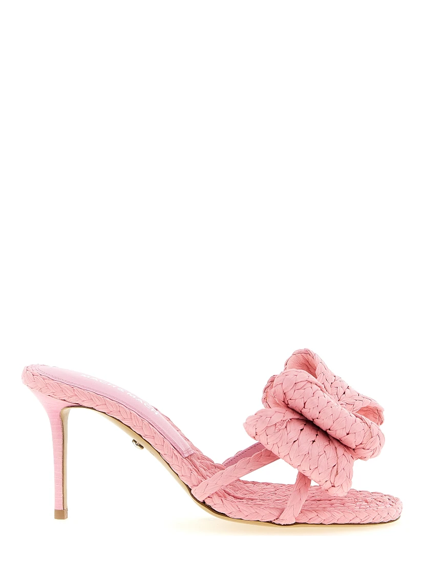 Multicolor Raffia Stiletto Heel Sandals
