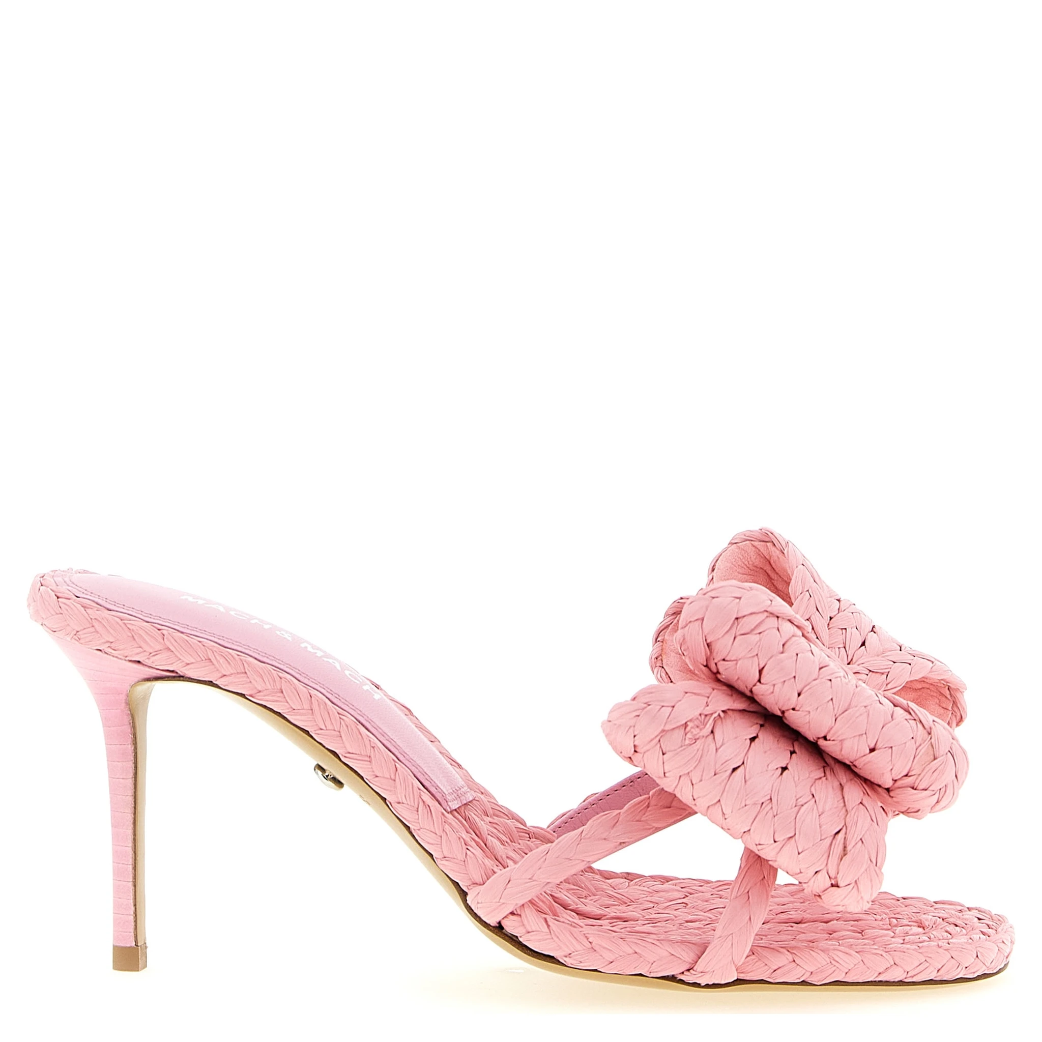 Multicolor Raffia Stiletto Heel Sandals