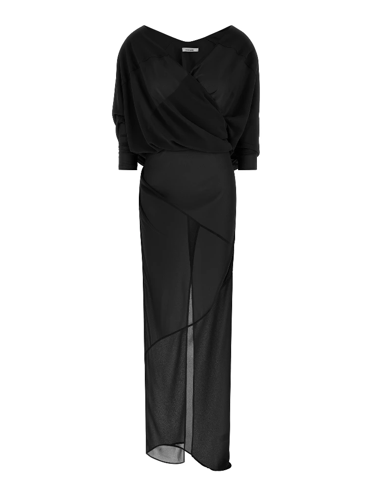 Black Polyester Long Dress