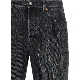 Black Cotton Straight-Leg Jeans