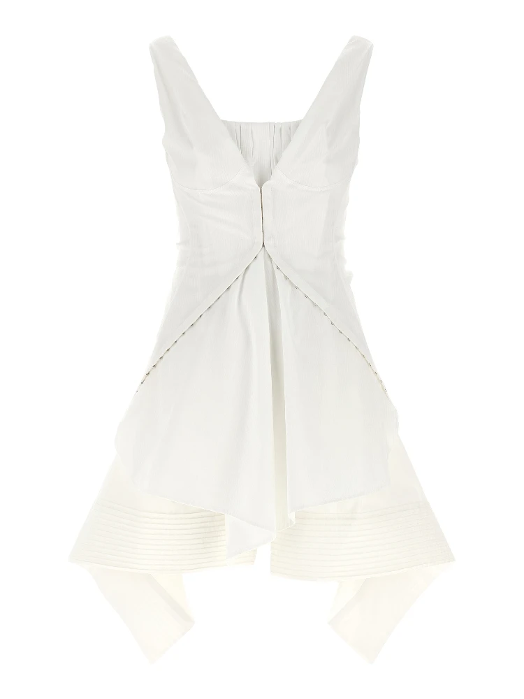 White Cotton Short Dress