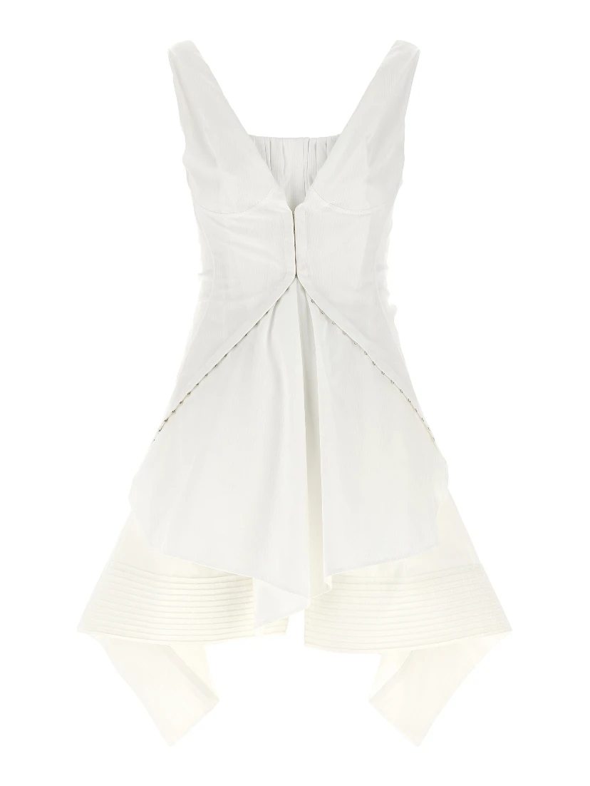 White Cotton Short Dress