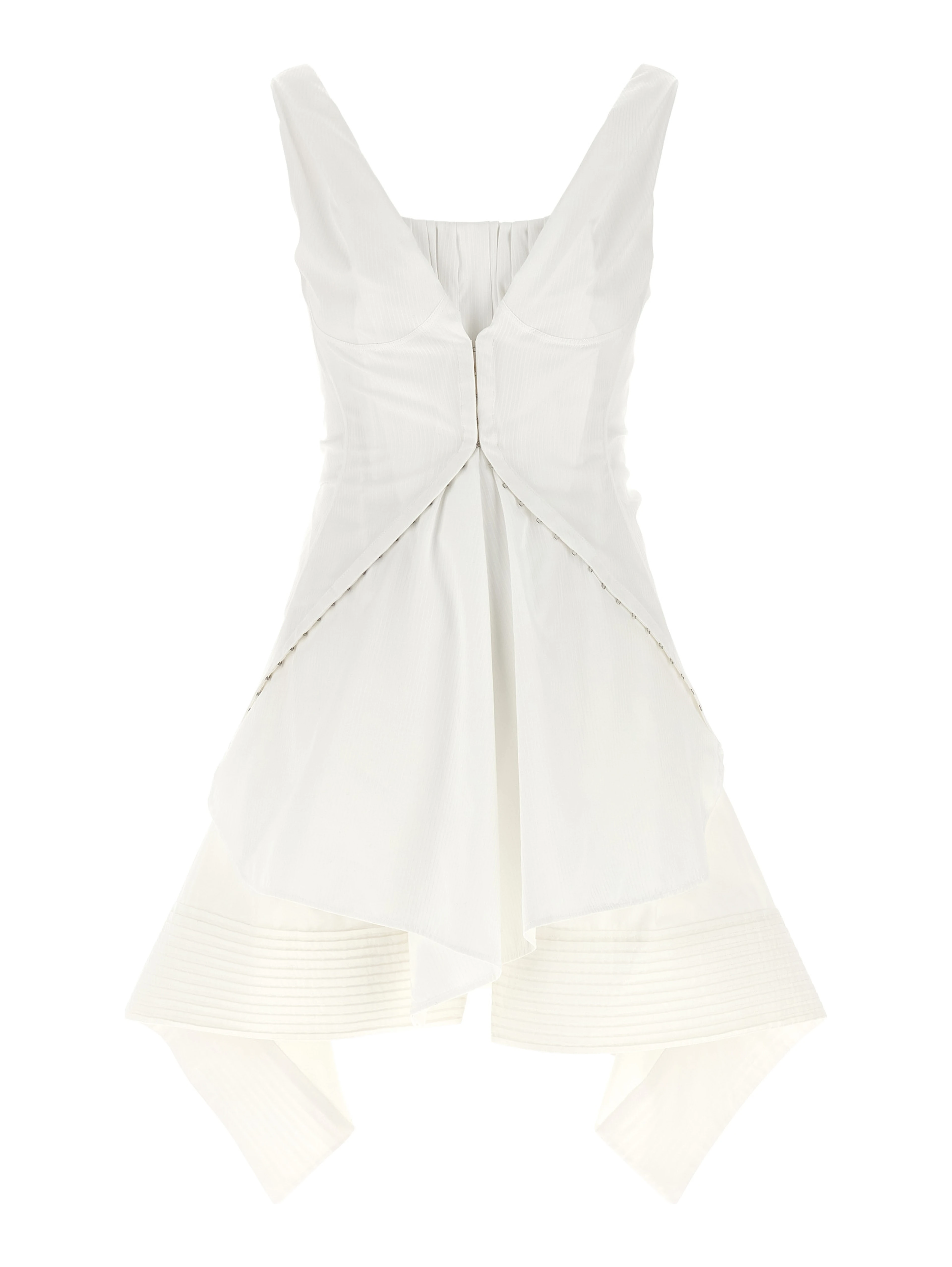 White Cotton Short Dress