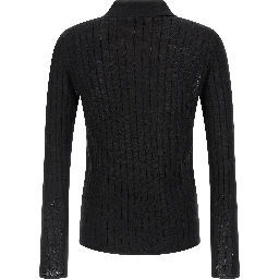 Black Wool Polo Shirt