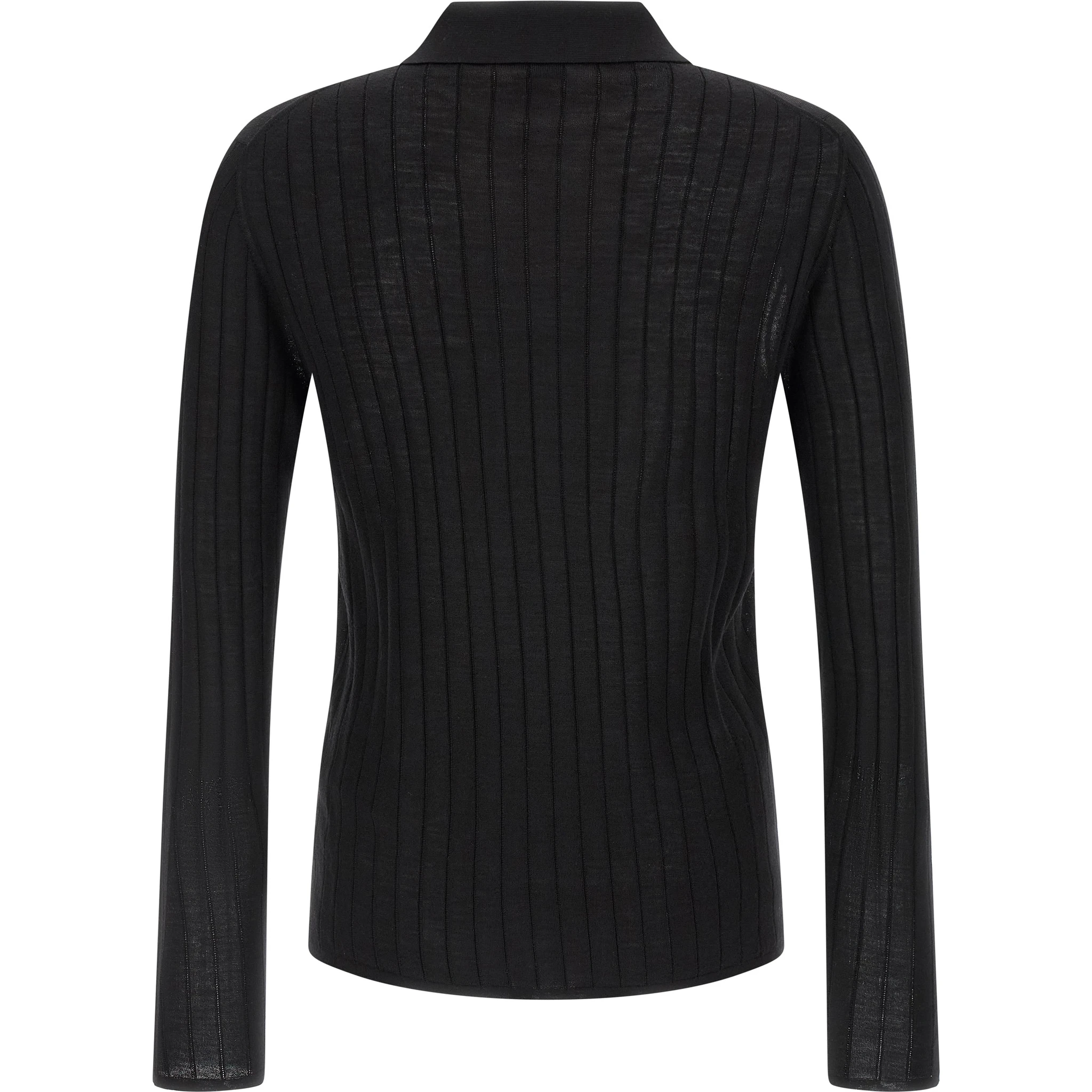 Black Wool Polo Shirt