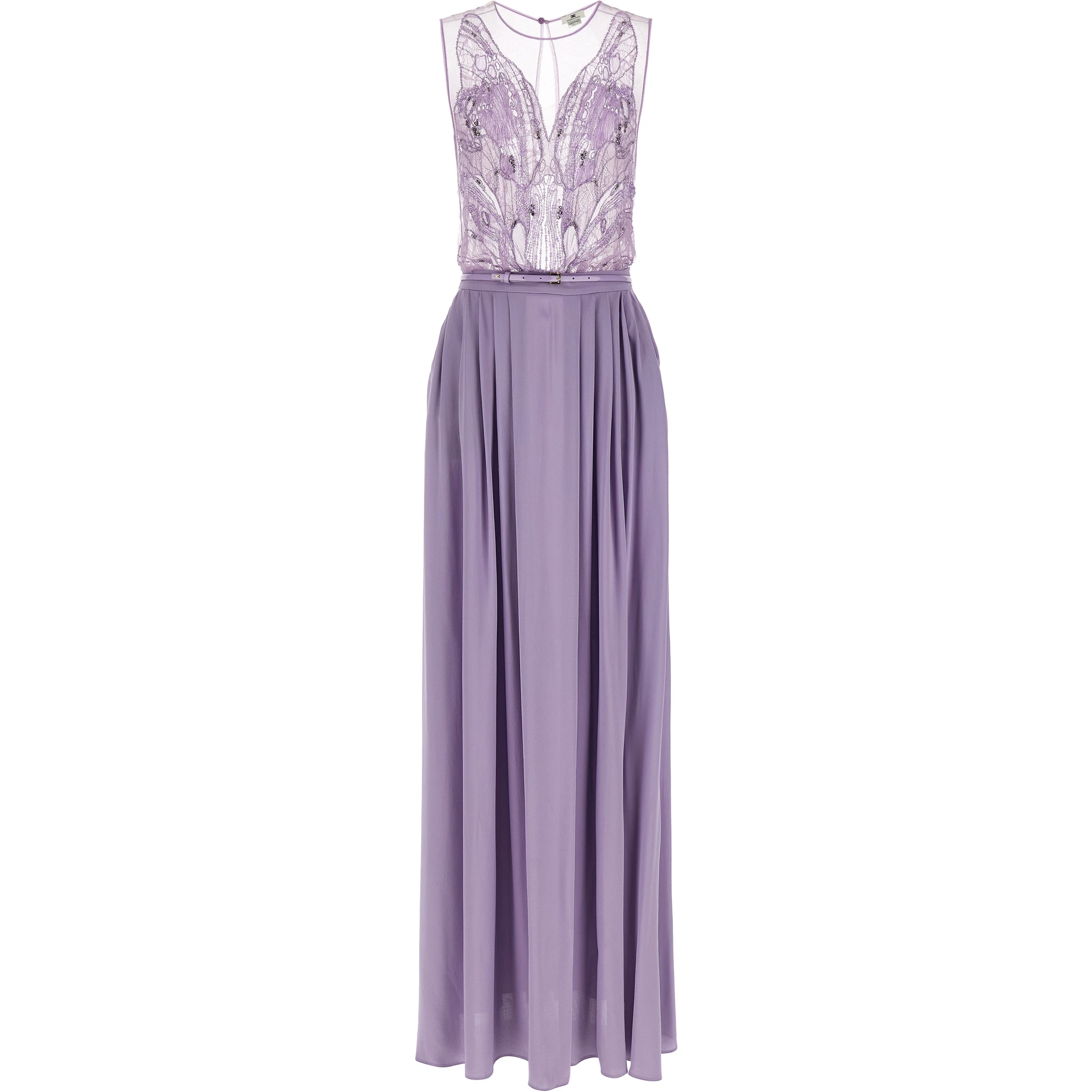 Purple Viscose Long Dress
