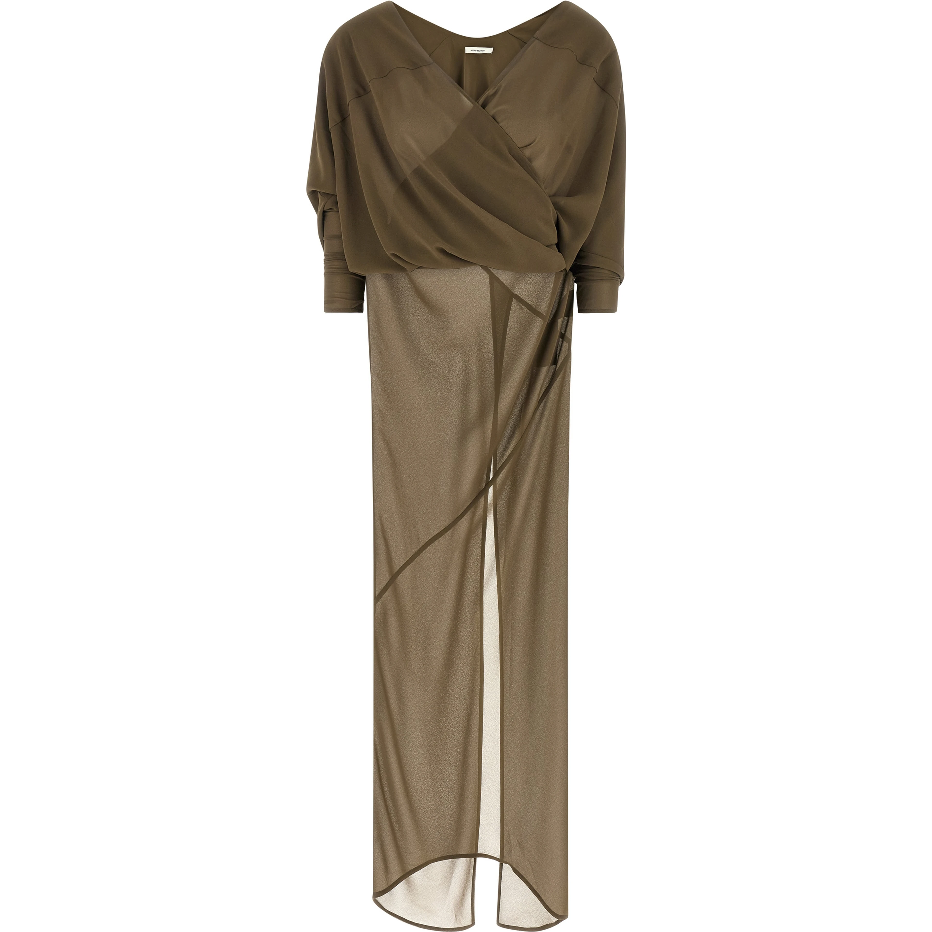 Bicolor Polyester Long Dress