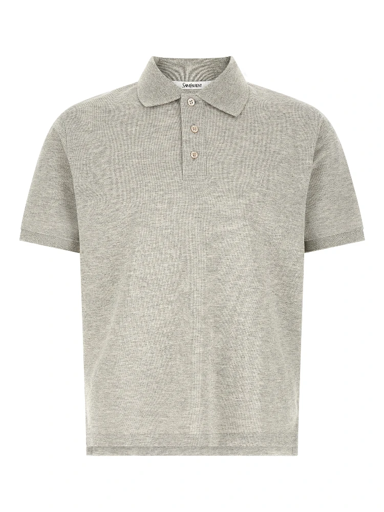 Gray Cotton Polo Shirt