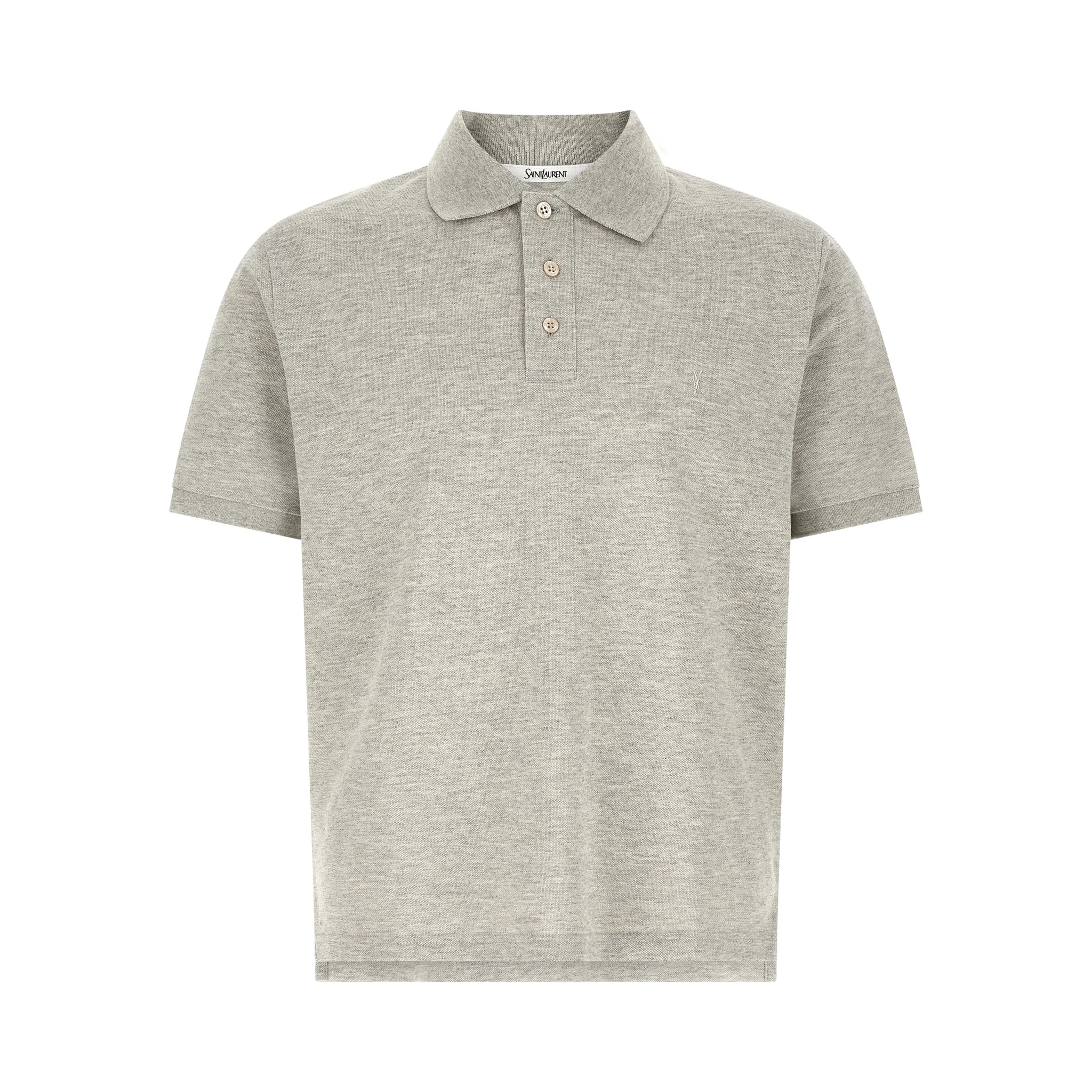 Gray Cotton Polo Shirt