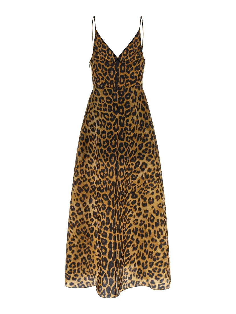 Brown Silk Long Dress