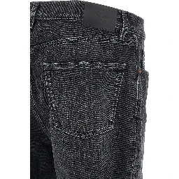 Black Cotton Straight-Leg Jeans