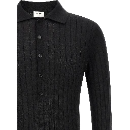 Black Wool Polo Shirt