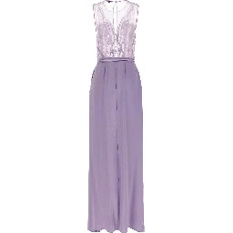 Purple Viscose Long Dress