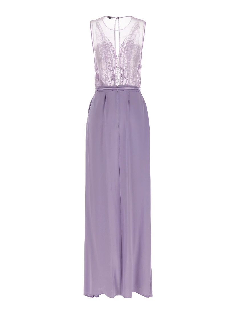 Purple Viscose Long Dress