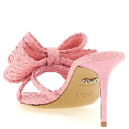 Multicolor Raffia Stiletto Heel Sandals