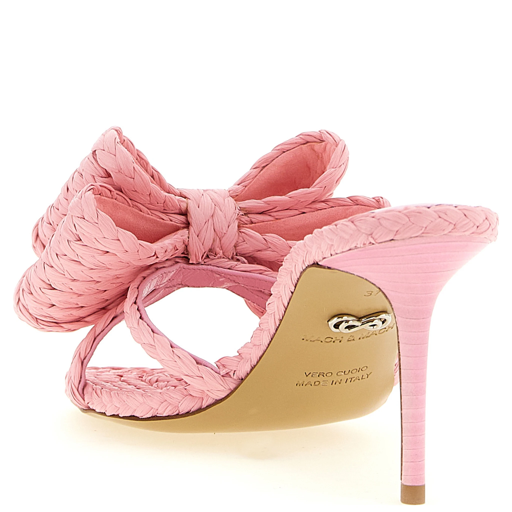 Multicolor Raffia Stiletto Heel Sandals