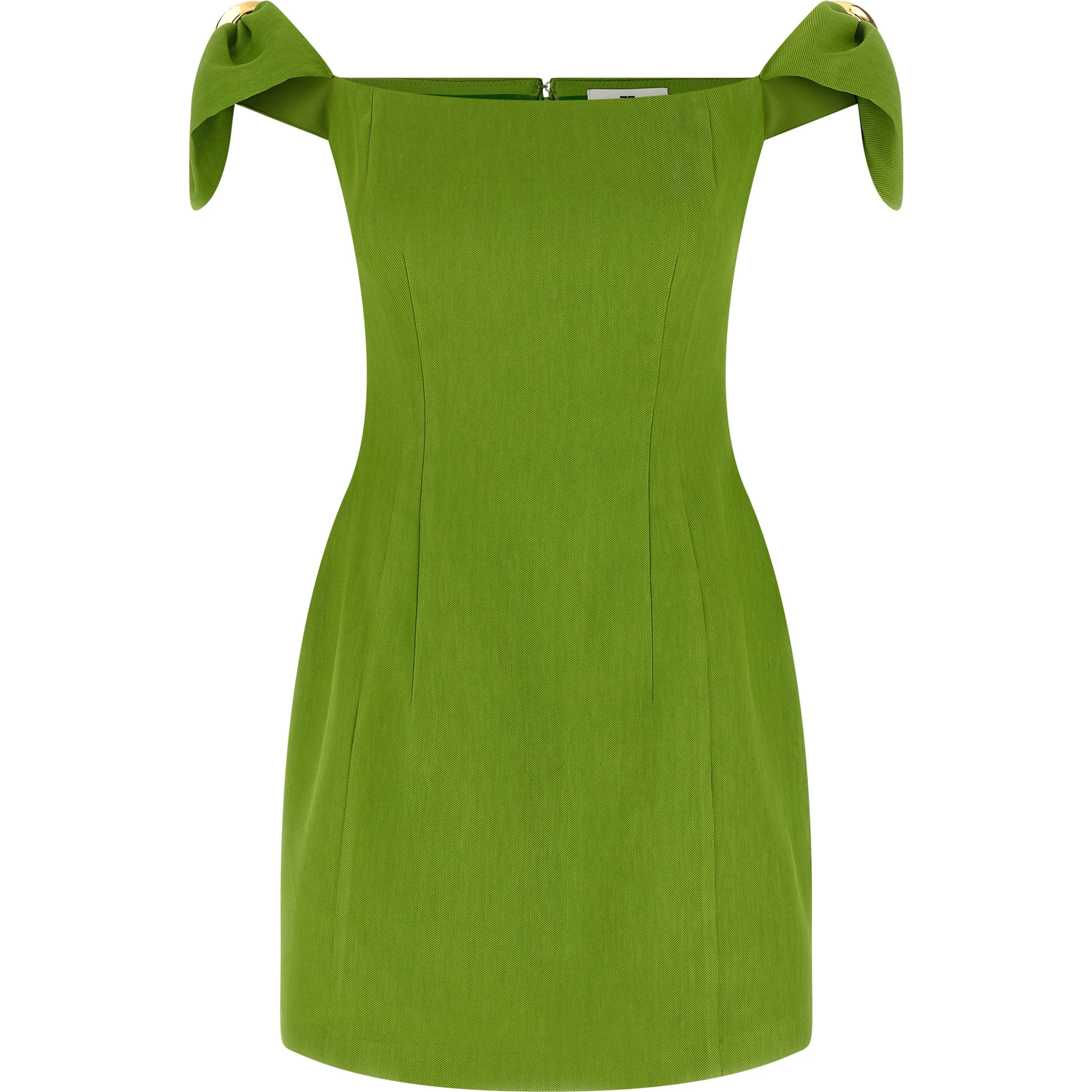 Bicolor Linen Short Dress